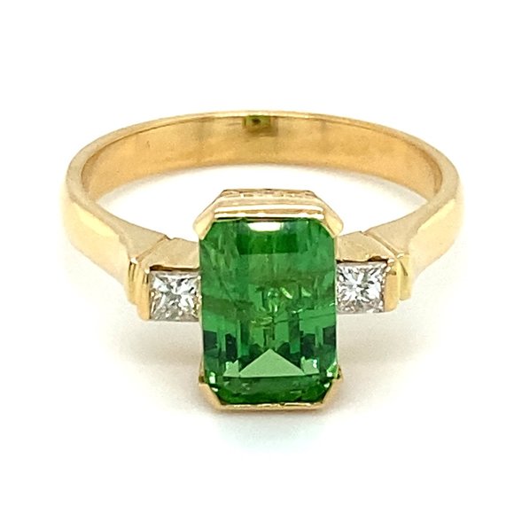 Certified Tsavorite 2.77ct Diamonds 18K Gold Ring - Picture 1 of 7